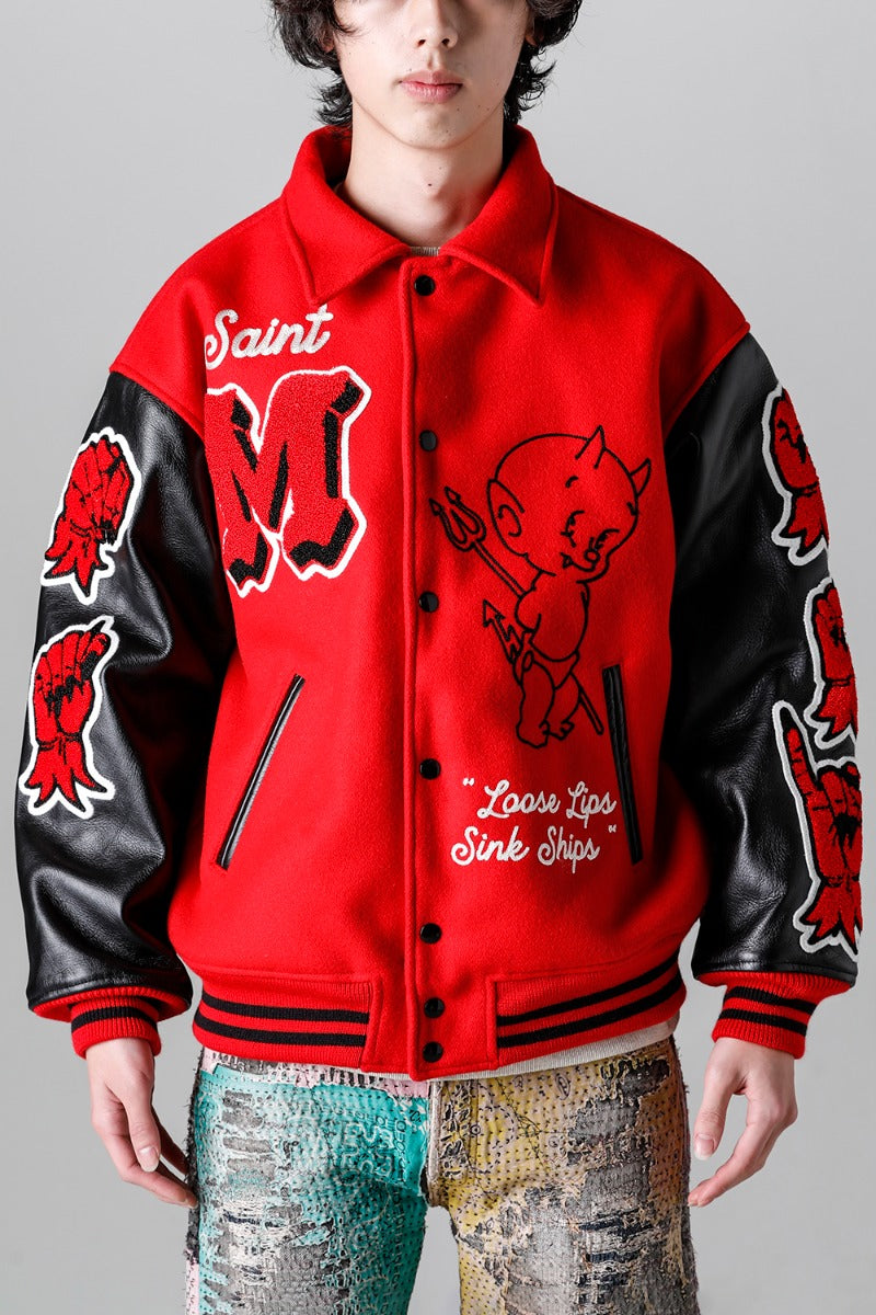 DEVIL Varsity Jacket Red