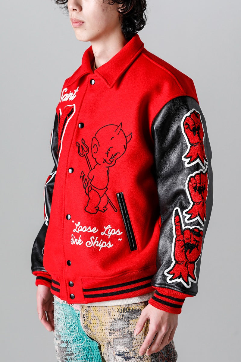 DEVIL Varsity Jacket Red