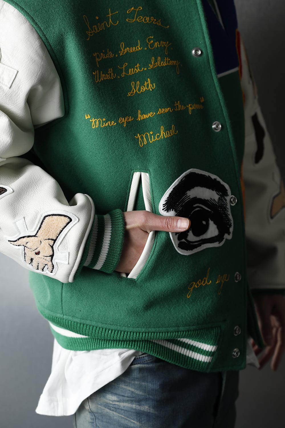 セントマイケル × デニム ティアーズ スタジアムジャケット