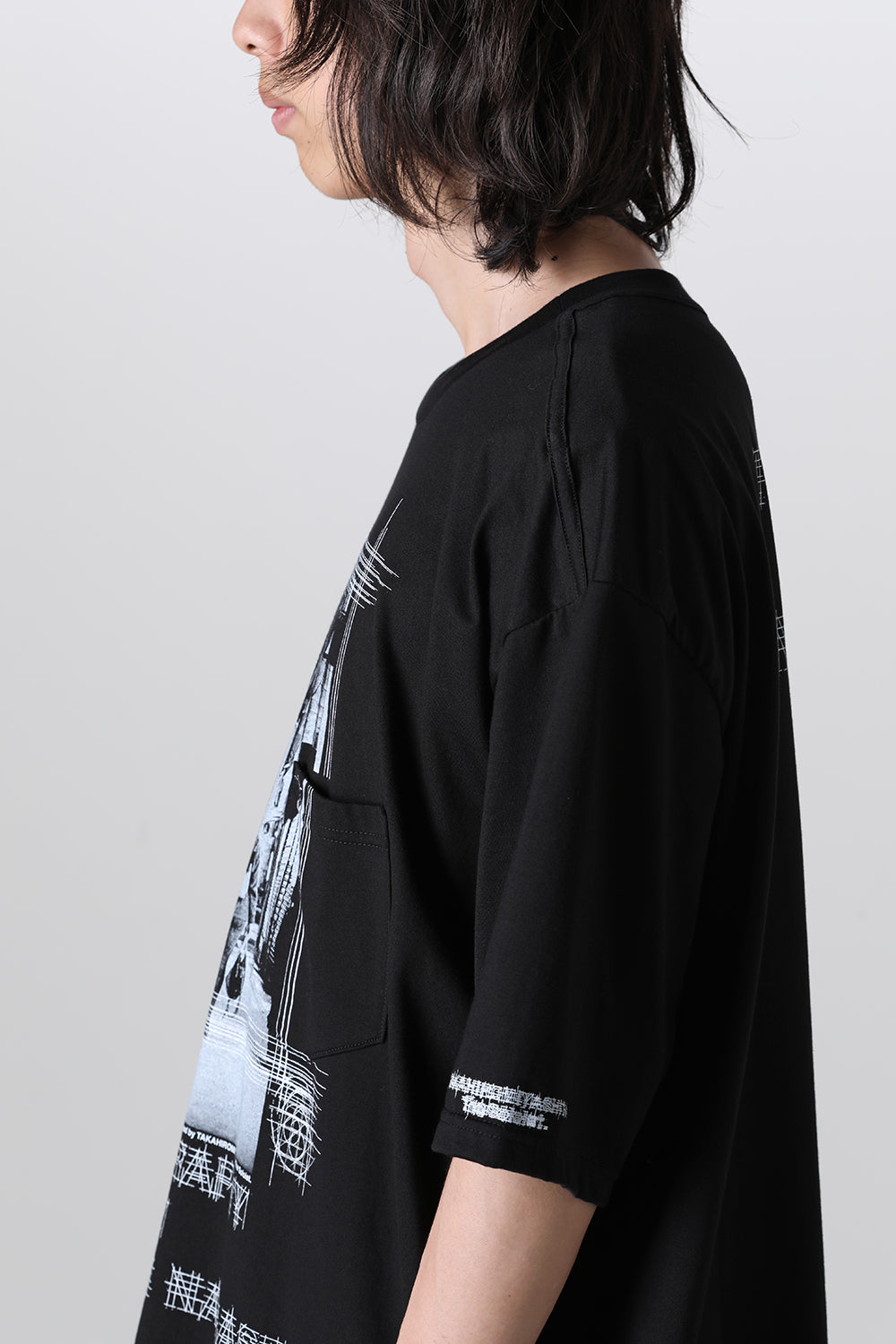 Oversized S/S Pocket tee (Thoughts to synchronize.)