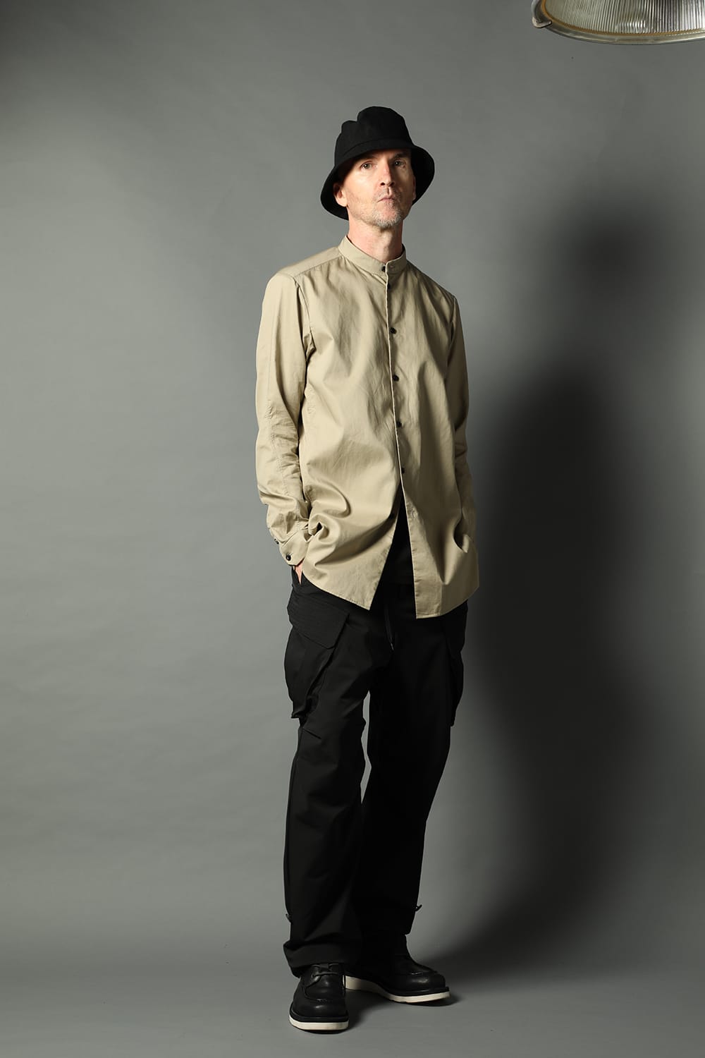 シャツ 200/2 コットン ダブルウィーブ  ベージュ