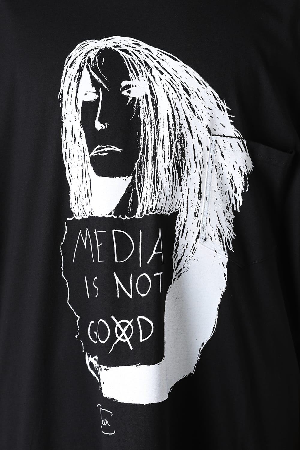 Oversized S/S Pocket tee (media is not go⨂d. type 1) Black