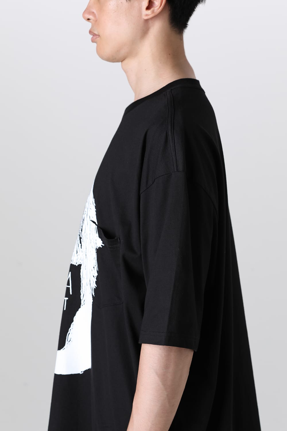 Oversized S/S Pocket tee (media is not go⨂d. type 1) Black