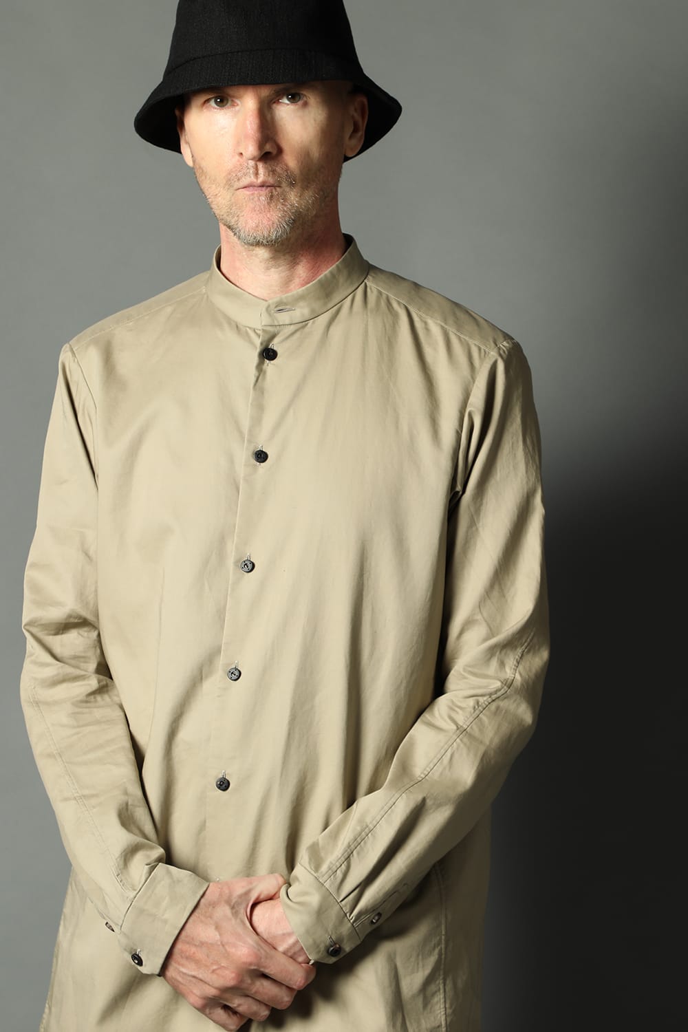 シャツ 200/2 コットン ダブルウィーブ  ベージュ