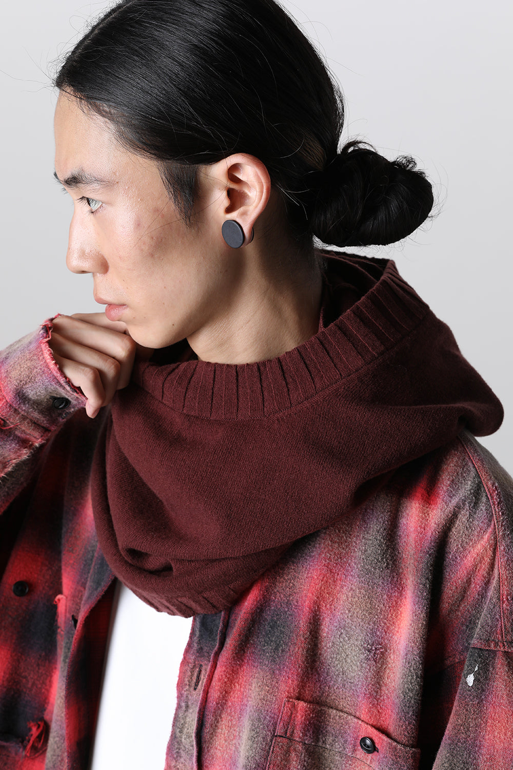 lambs wool huge balaclava Bordeaux