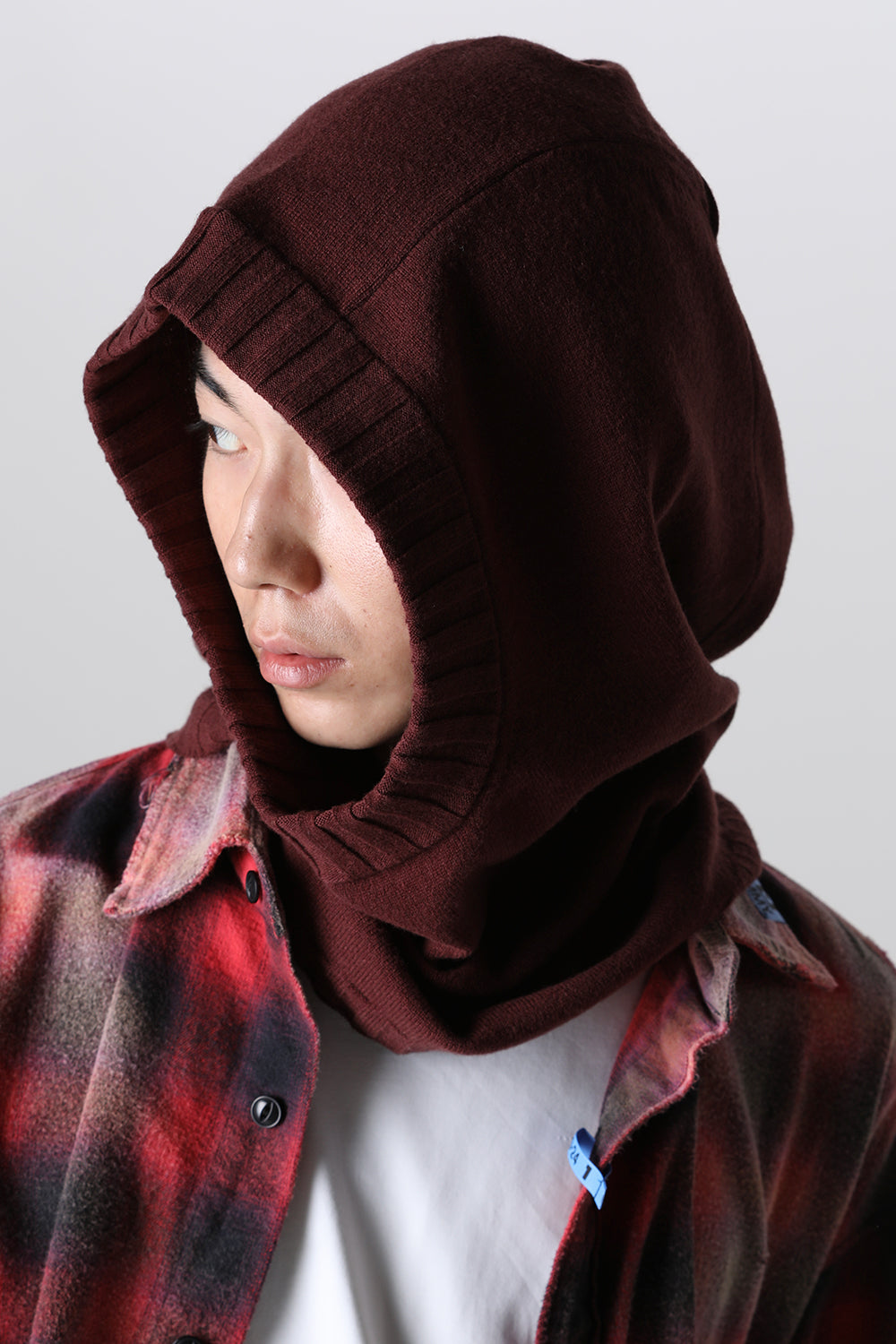lambs wool huge balaclava Bordeaux