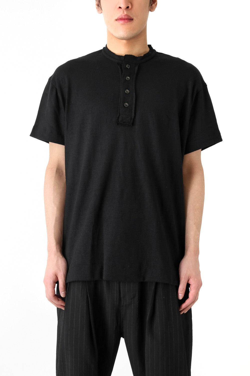 Placket Collar Oversized T-Shirt
