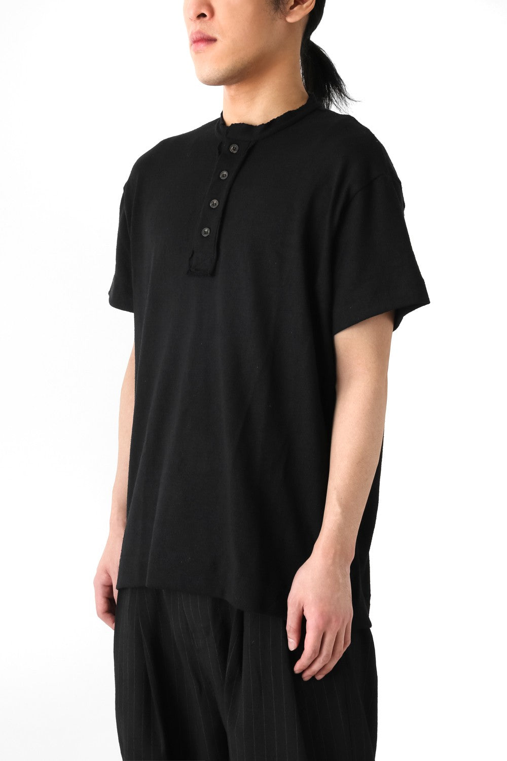 Placket Collar Oversized T-Shirt