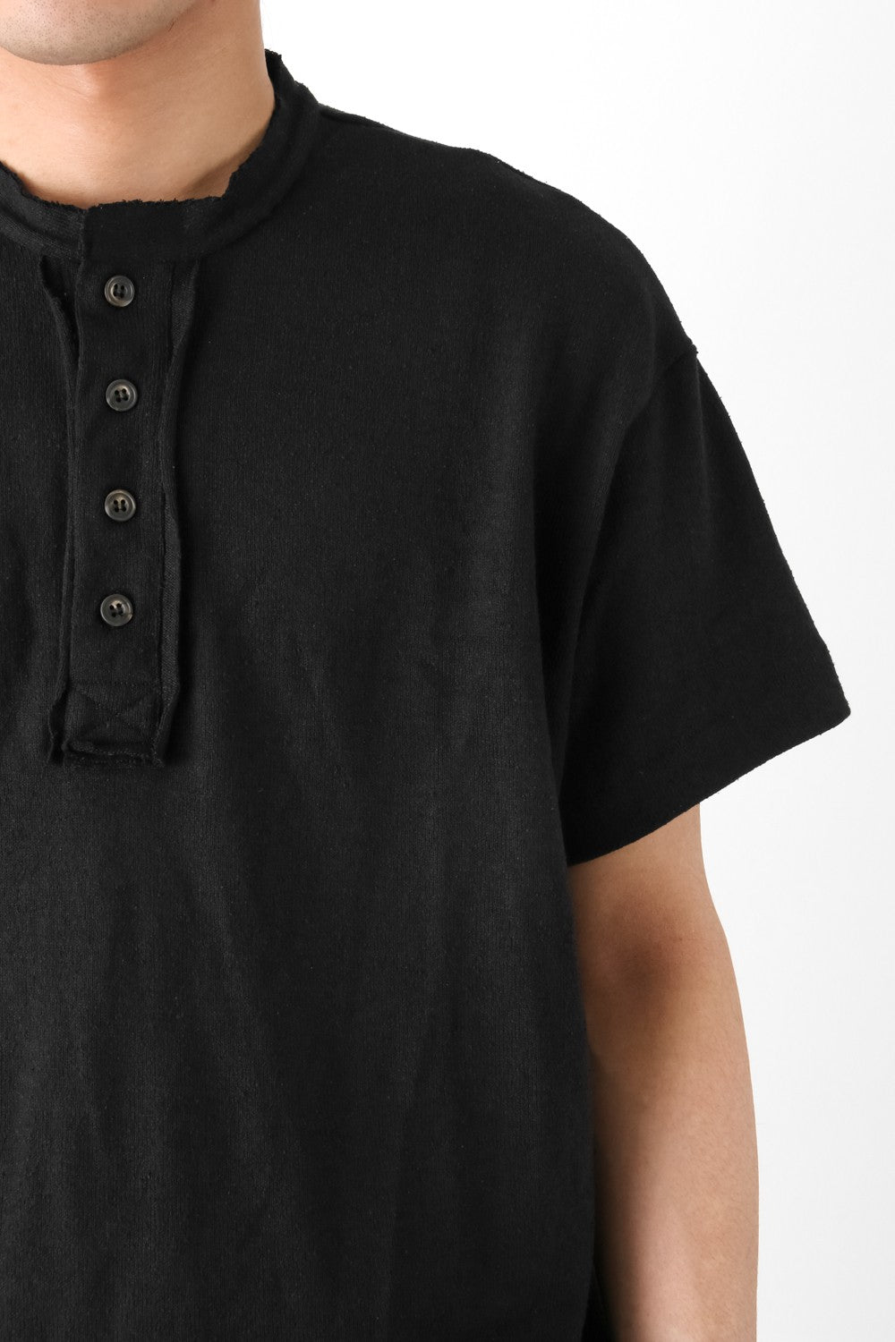 Placket Collar Oversized T-Shirt