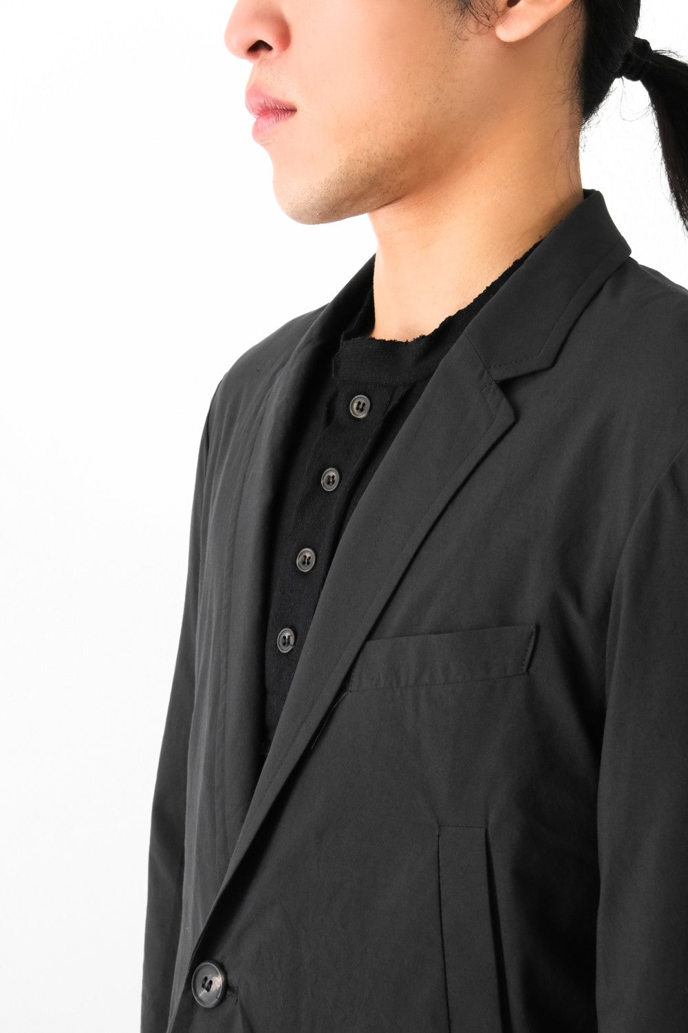 Vertical Pocket Long Blazer