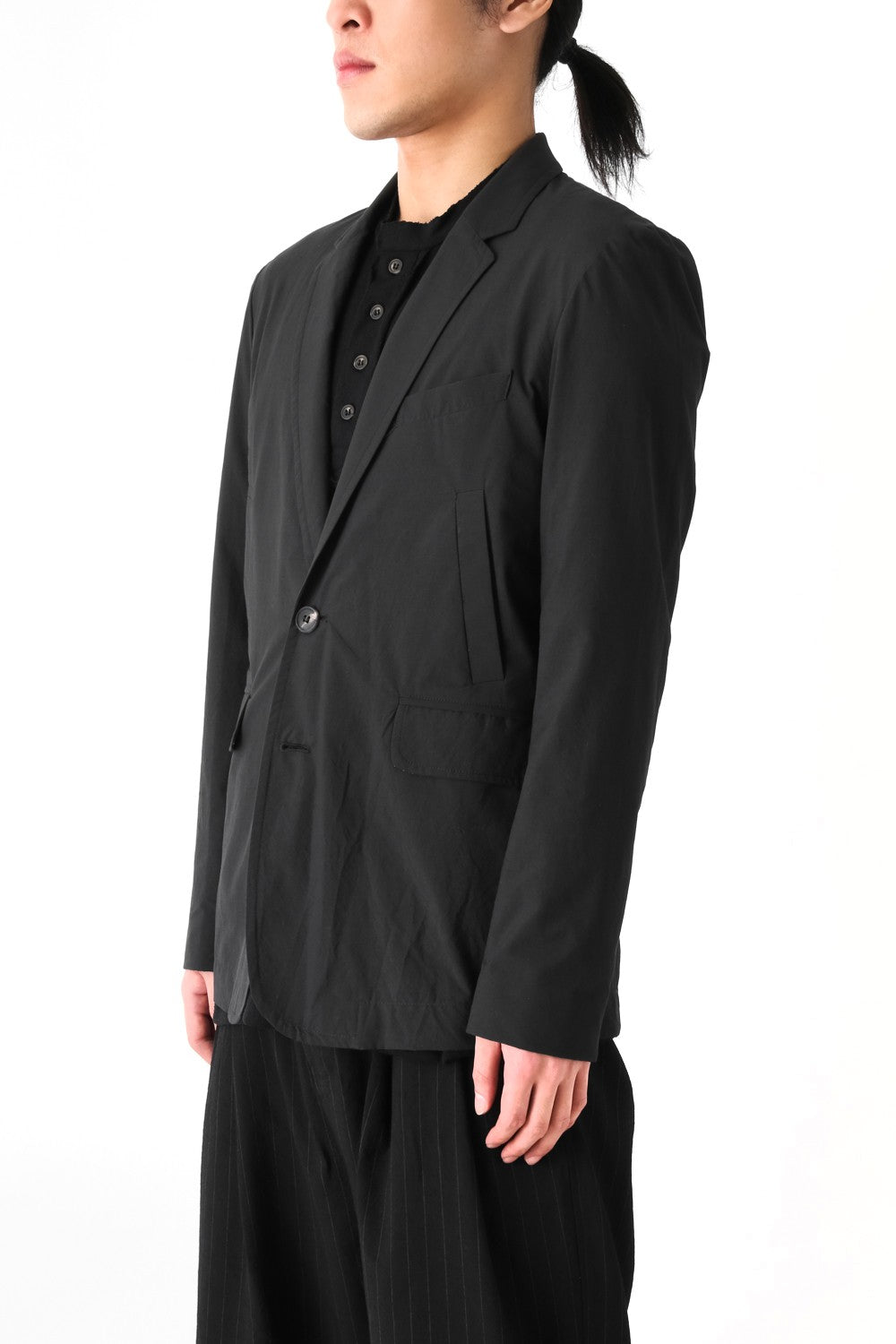 Vertical Pocket Long Blazer