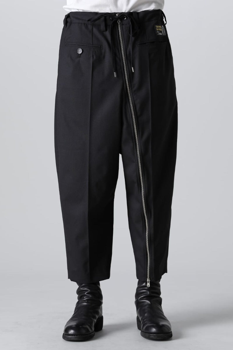 new reverse cropped baggy zipper pant.(solid)