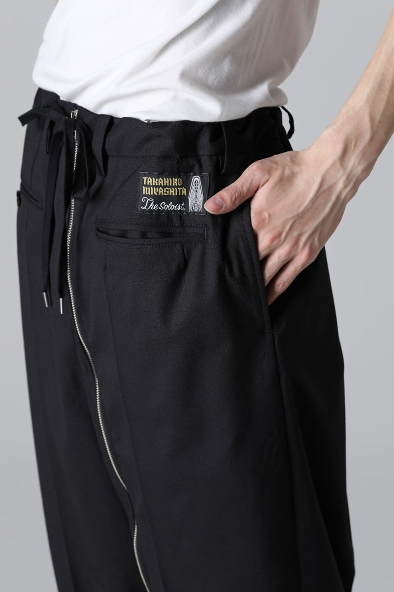 new reverse cropped baggy zipper pant.(solid)