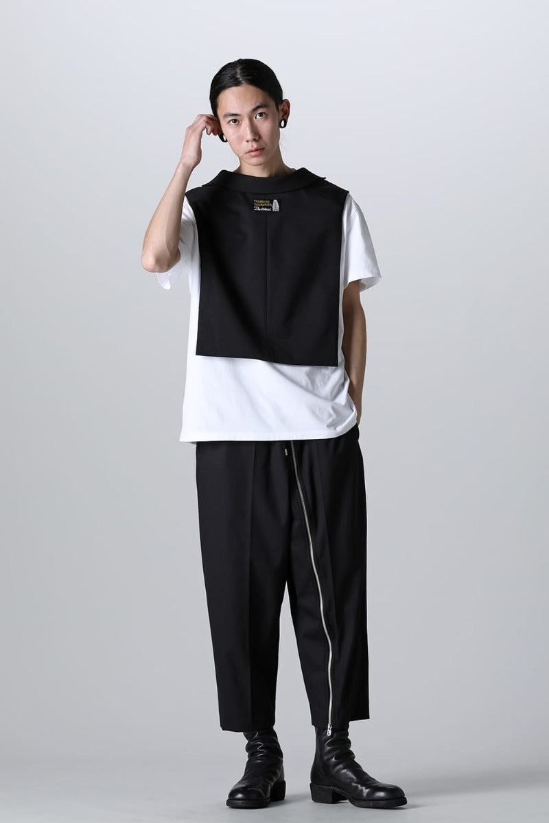 new reverse cropped baggy zipper pant.(solid)