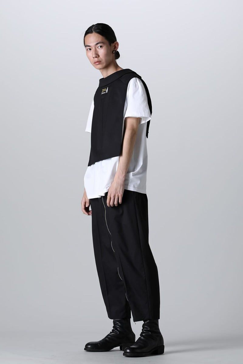 new reverse cropped baggy zipper pant.(solid)