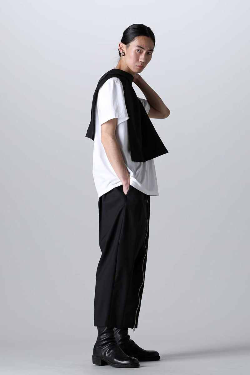 new reverse cropped baggy zipper pant.(solid)