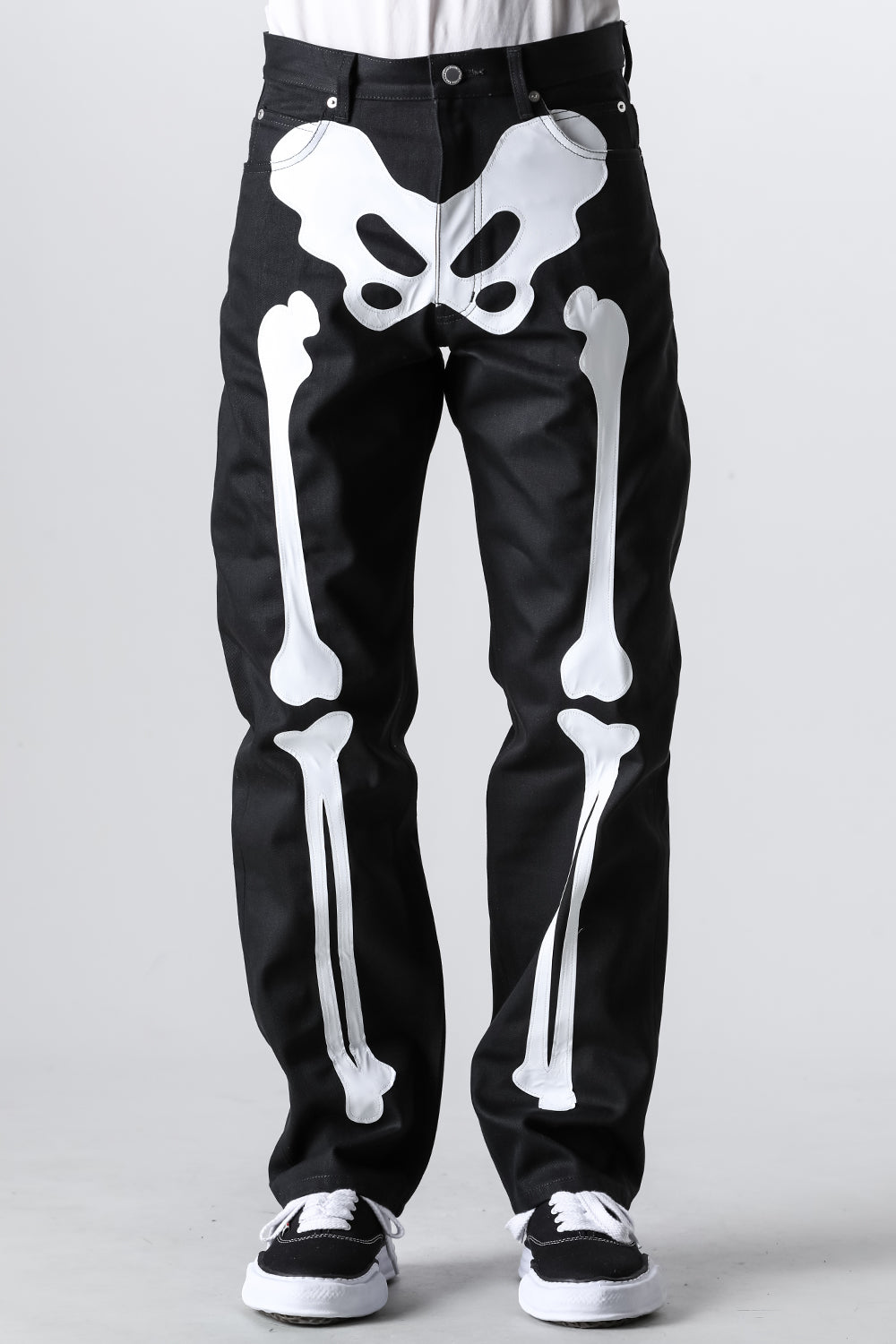 ルーズフィットジーン（ボーン） ブラック x ホワイト ボーン