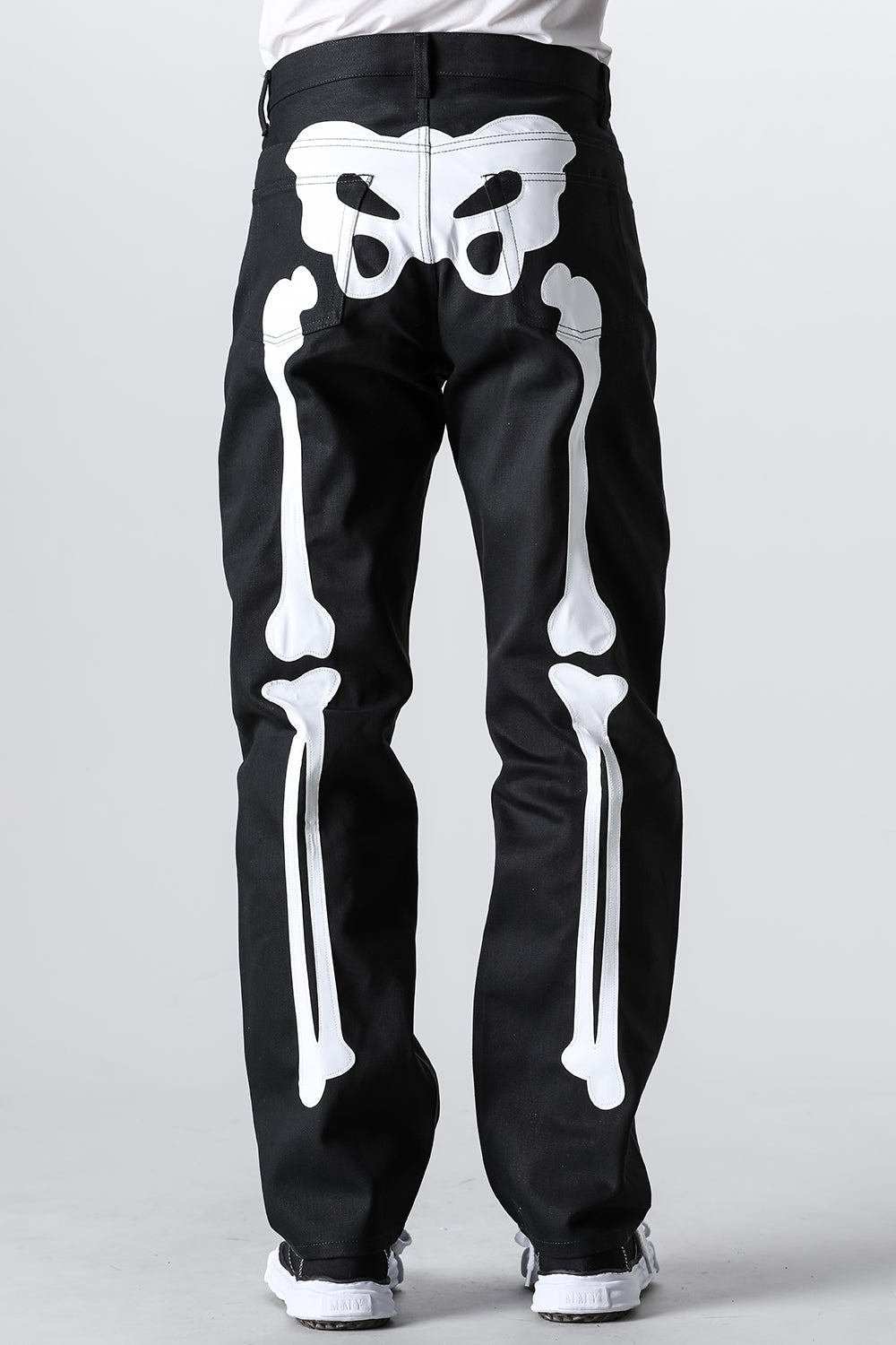 ルーズフィットジーン（ボーン） ブラック x ホワイト ボーン