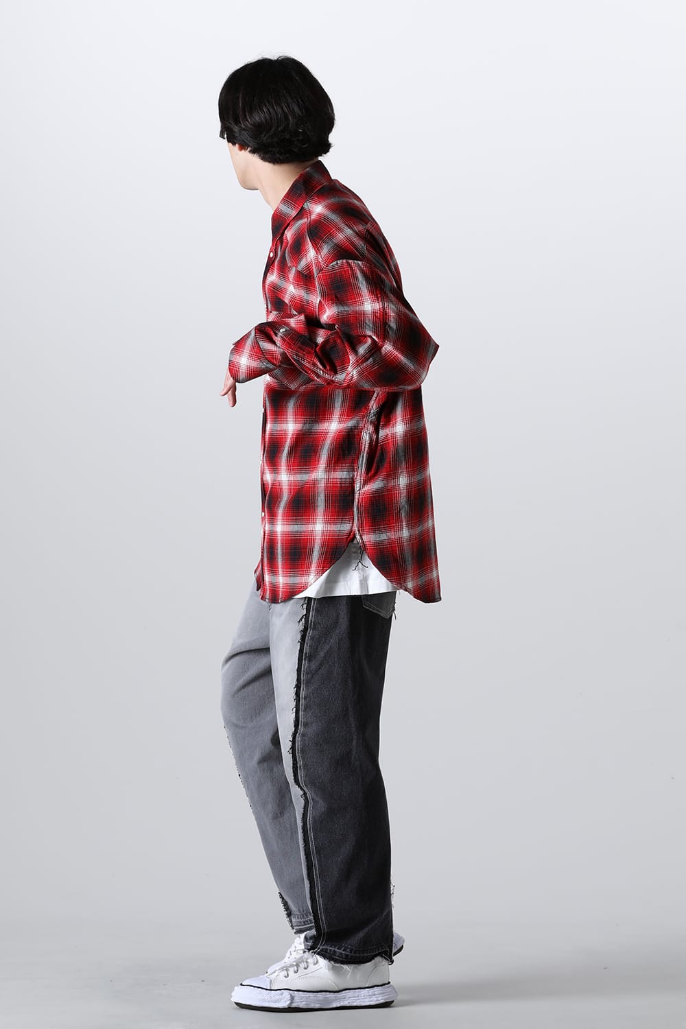 back gusset sleeve western shirt. Red