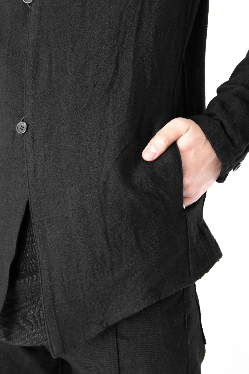 Jacquard Layered Collar Shirt Jacket FASCINATE Limited