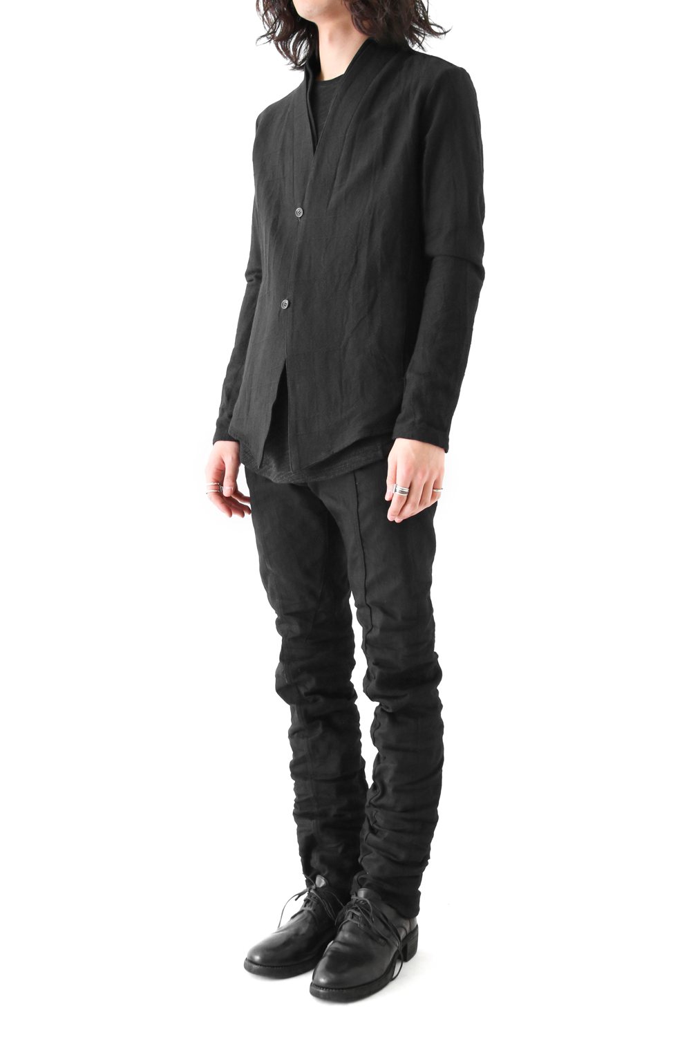 Jacquard Layered Collar Shirt Jacket FASCINATE Limited