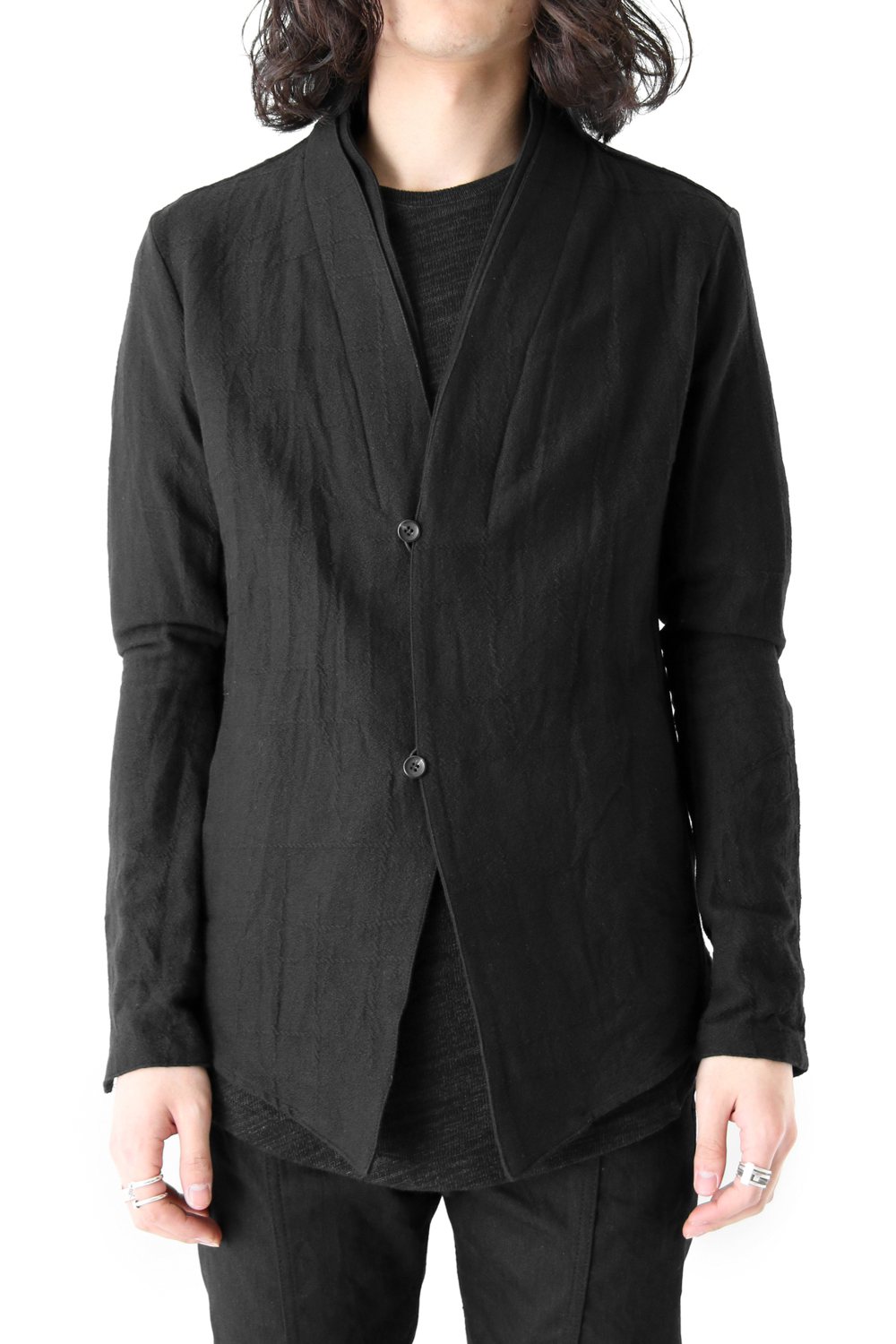 Jacquard Layered Collar Shirt Jacket FASCINATE Limited