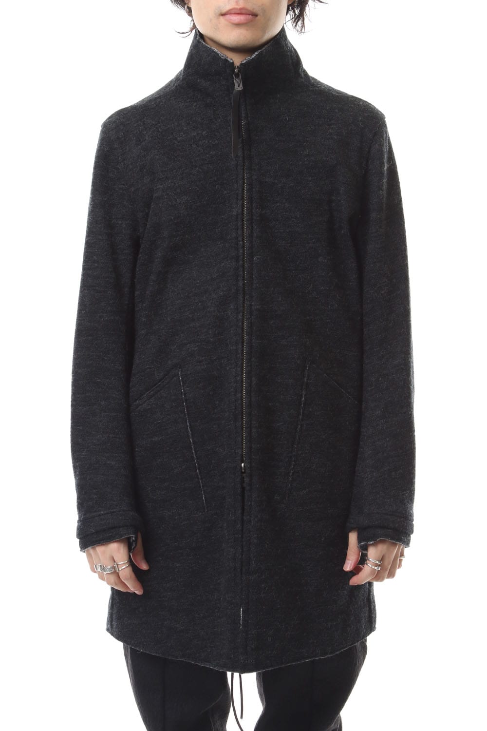 Norwegian wool Bonding zip High neck Long cardigan - ST101-0019A