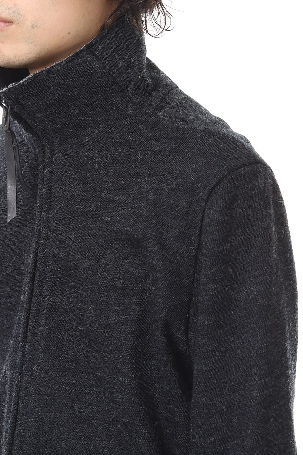 Norwegian wool Bonding zip High neck Long cardigan - ST101-0019A