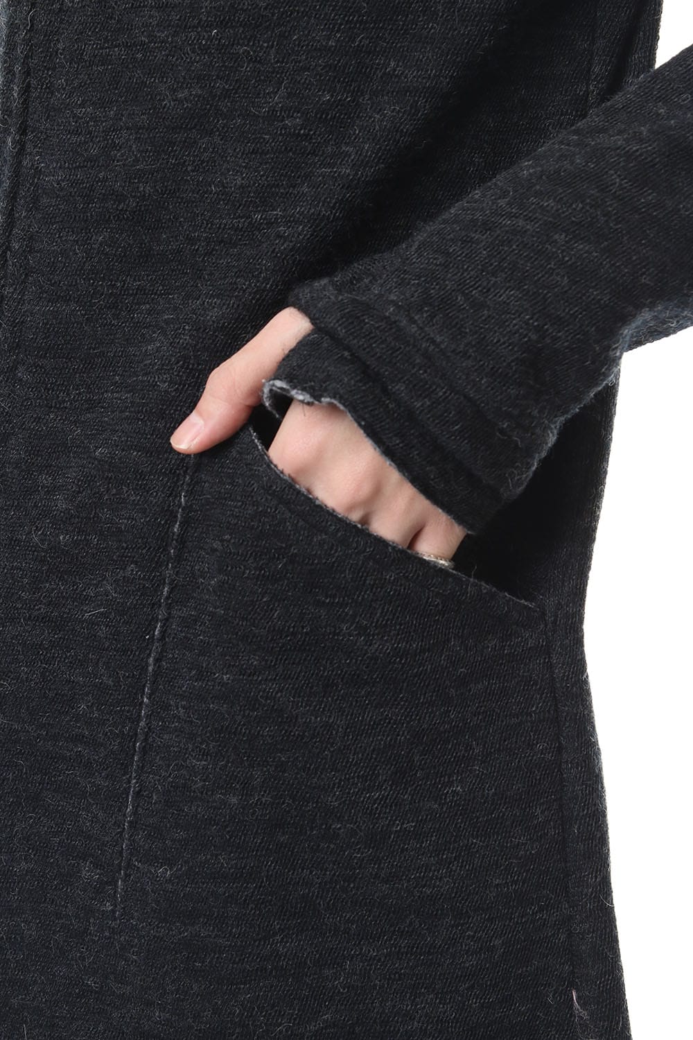 Norwegian wool Bonding zip High neck Long cardigan - ST101-0019A