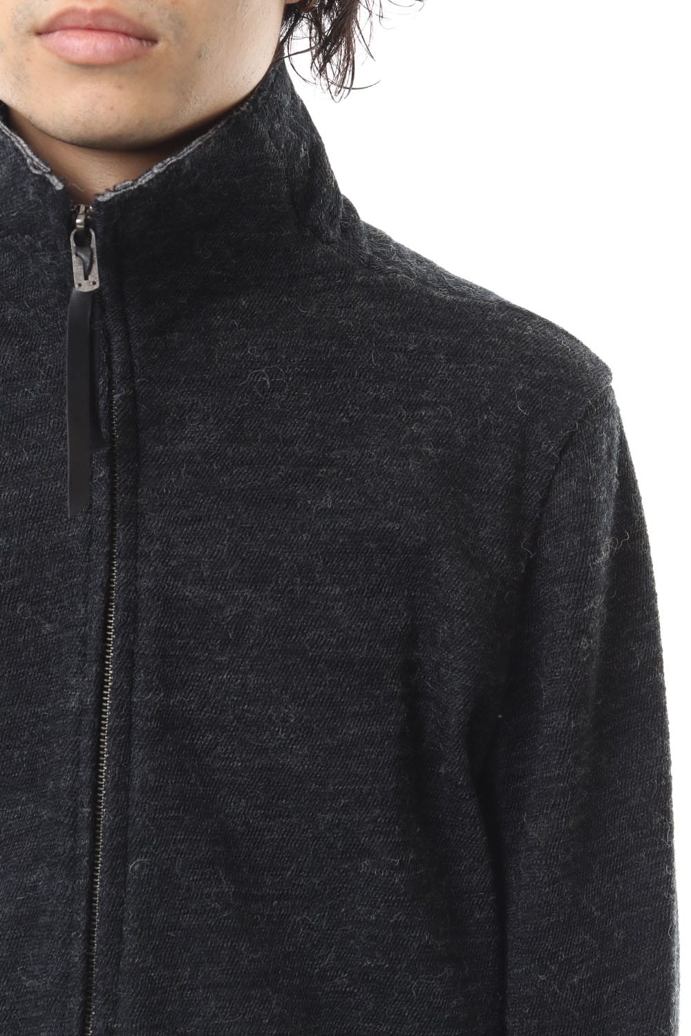 Norwegian wool Bonding zip High neck Long cardigan - ST101-0019A