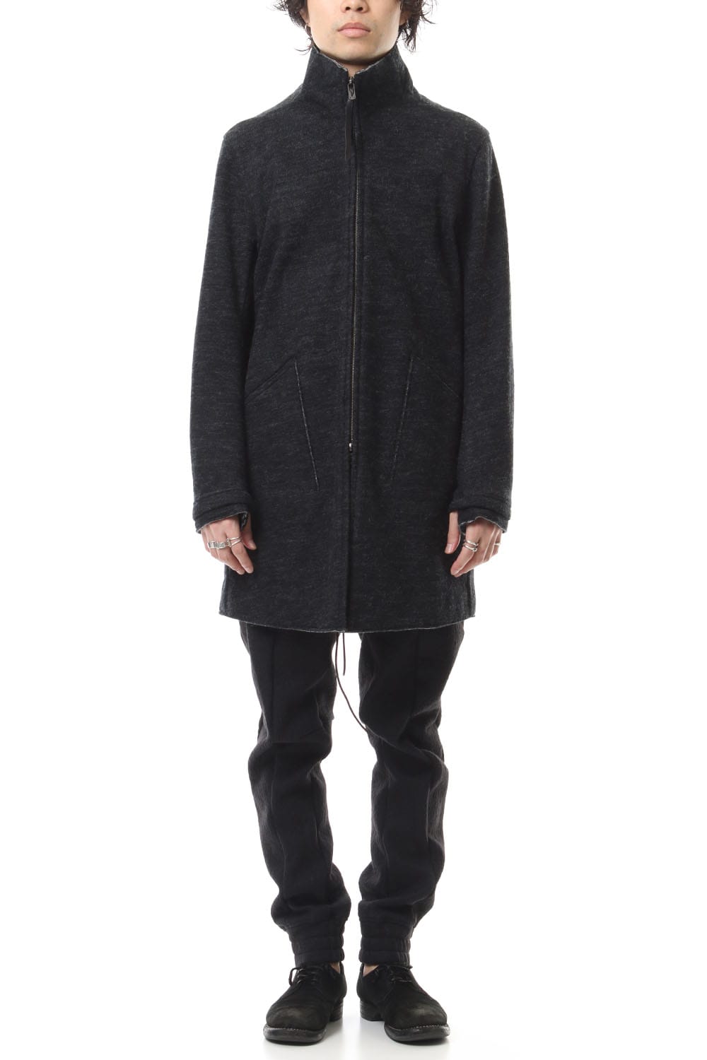 Norwegian wool Bonding zip High neck Long cardigan - ST101-0019A