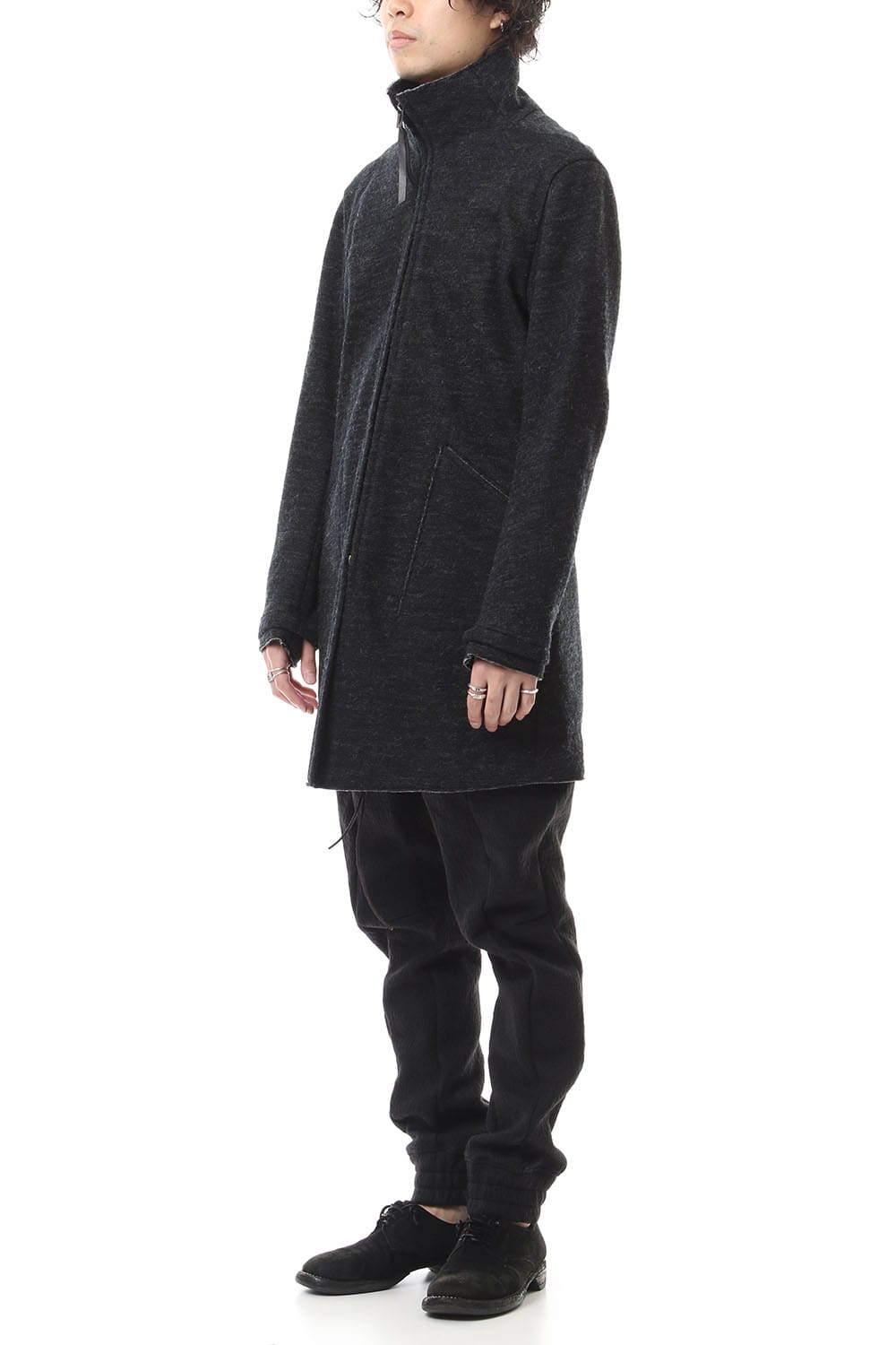 Norwegian wool Bonding zip High neck Long cardigan - ST101-0019A