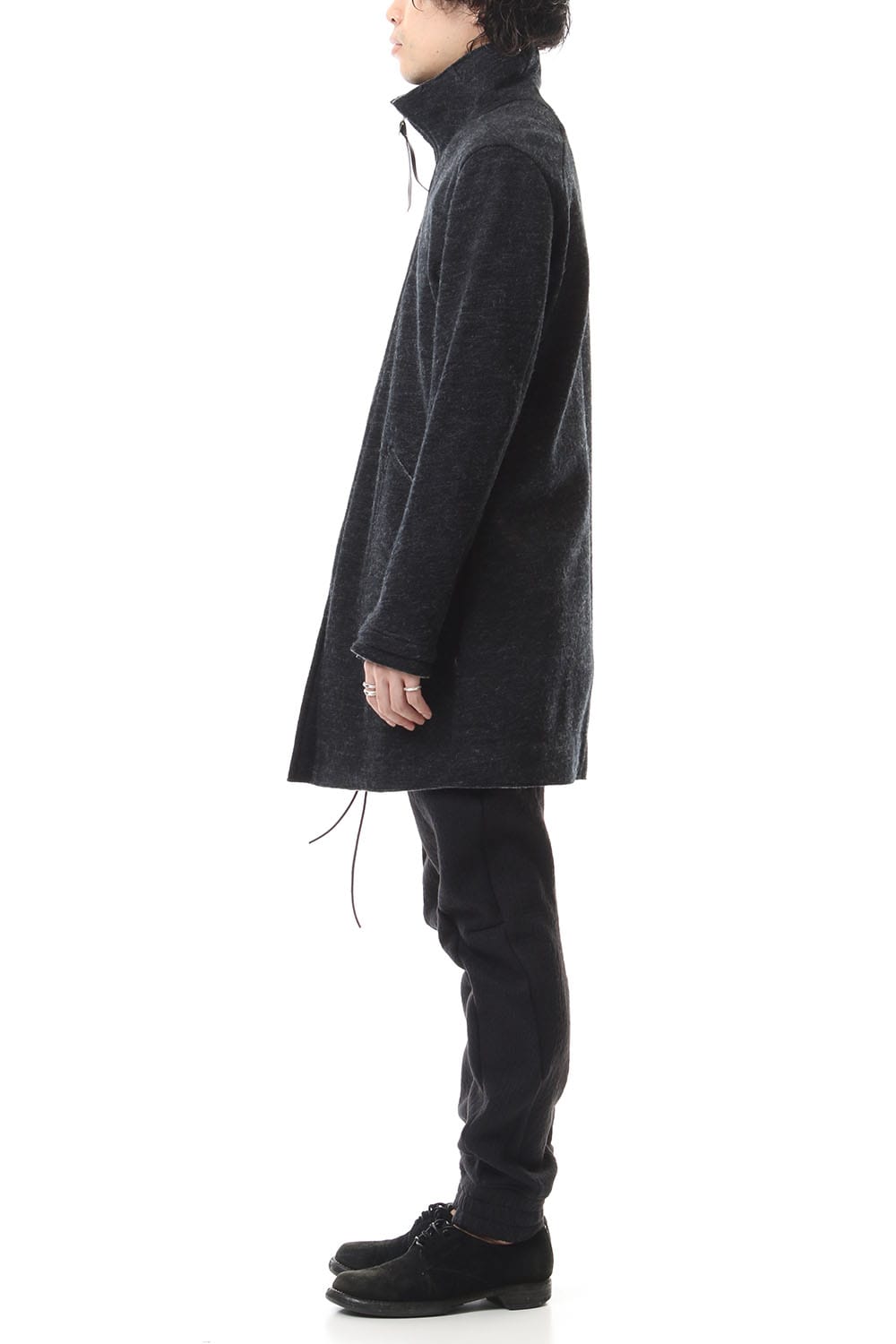 Norwegian wool Bonding zip High neck Long cardigan - ST101-0019A