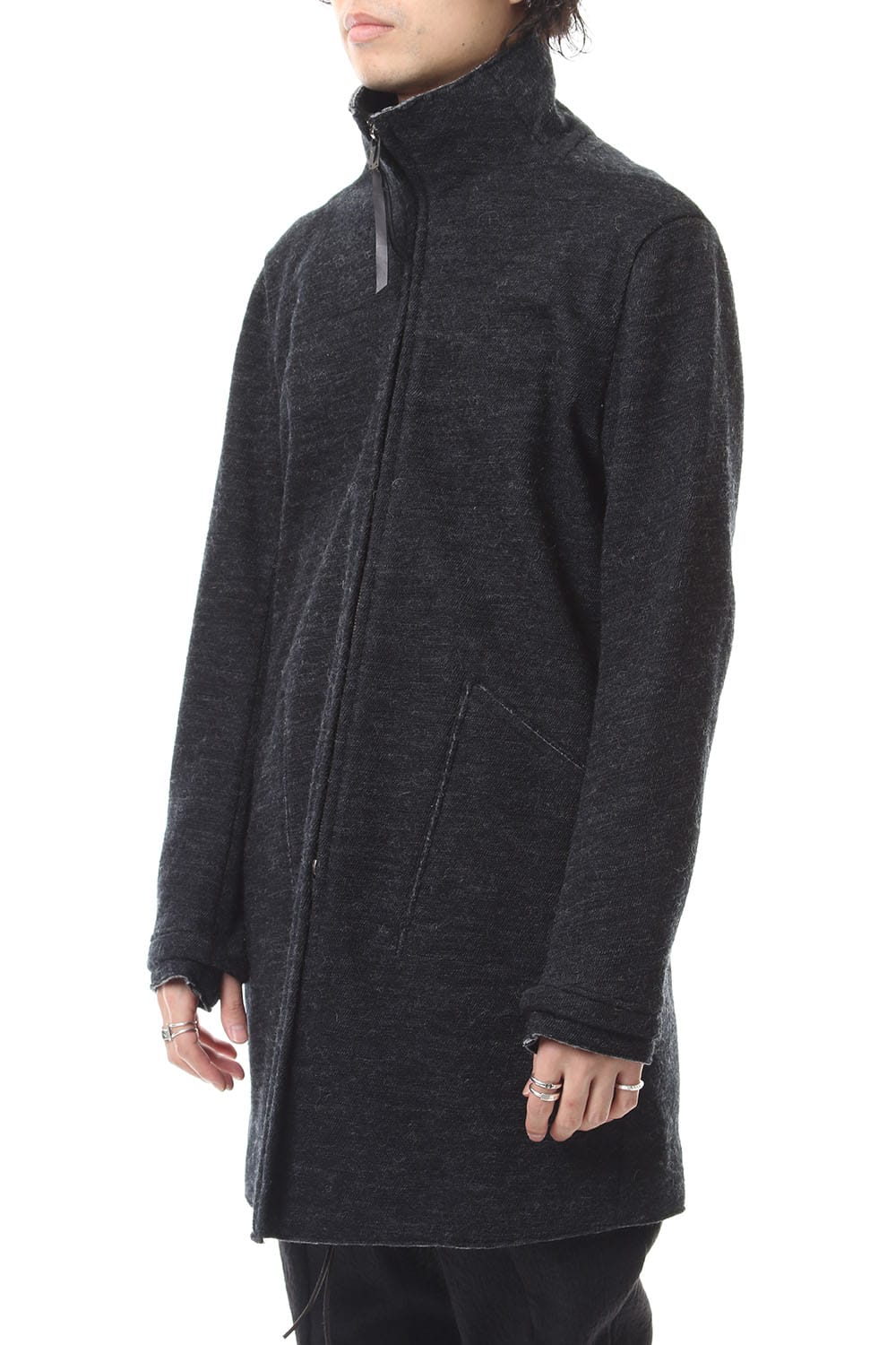 Norwegian wool Bonding zip High neck Long cardigan - ST101-0019A