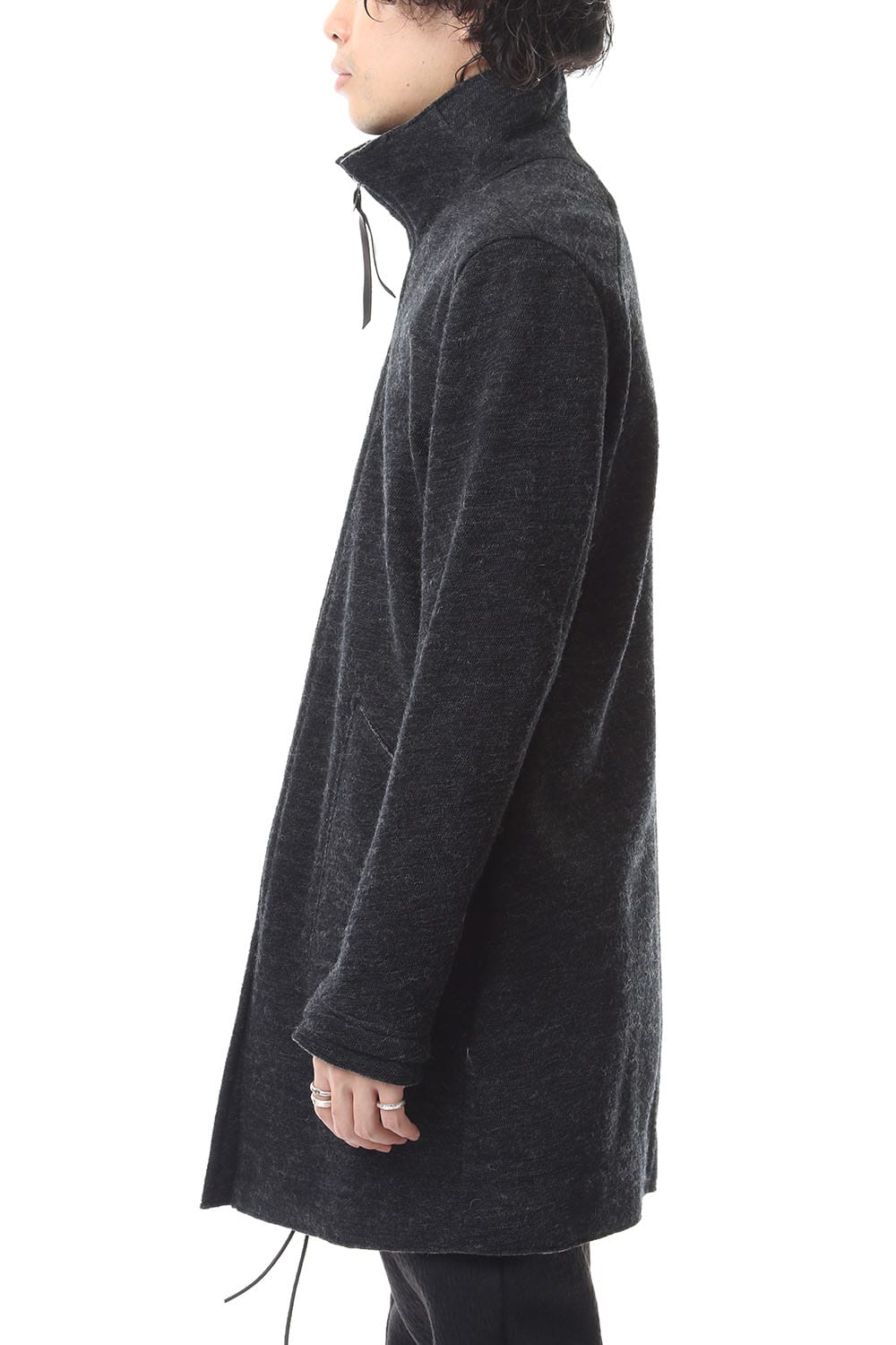 Norwegian wool Bonding zip High neck Long cardigan - ST101-0019A