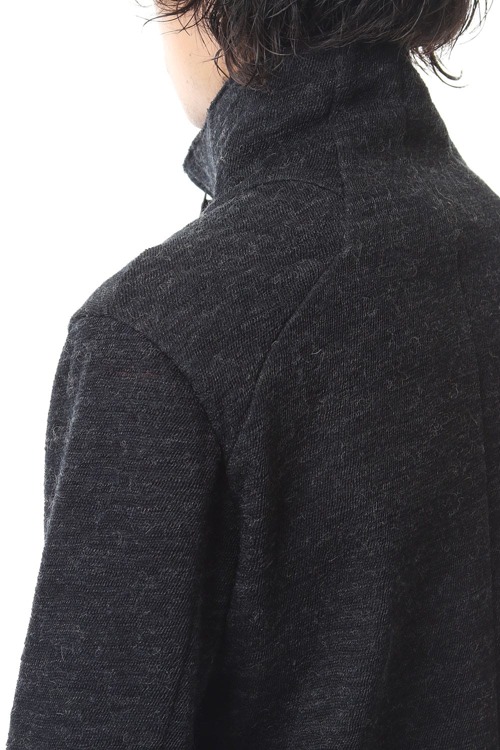 Norwegian wool Bonding zip High neck Long cardigan - ST101-0019A