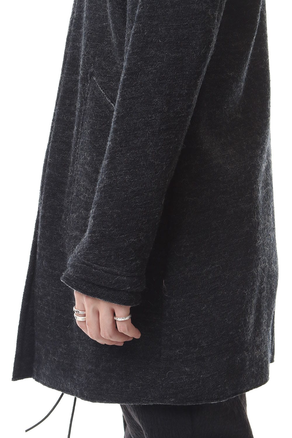 Norwegian wool Bonding zip High neck Long cardigan - ST101-0019A