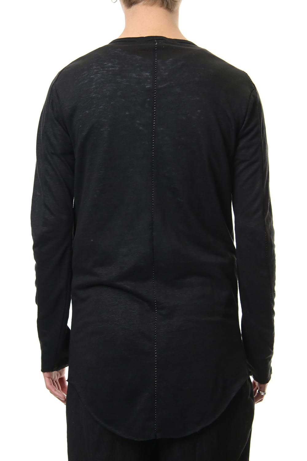 Linen India Henry Neck Long Sleeve T-shirt - ST101-0049S