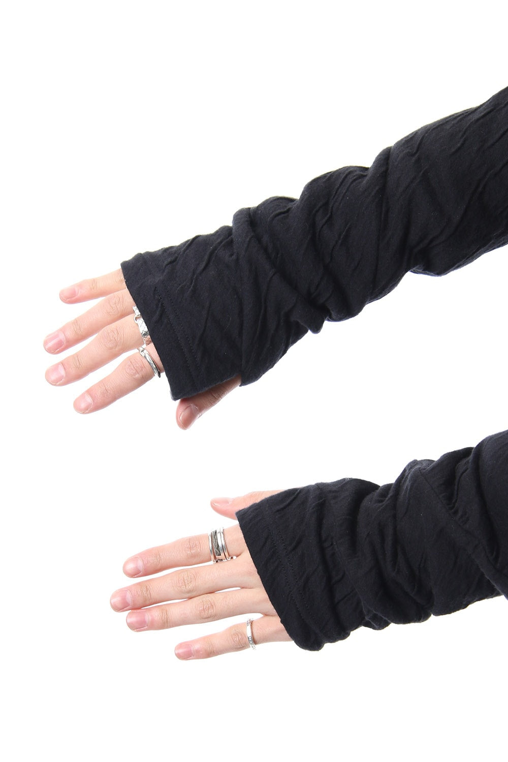 Double cloth cotton jersey spiral arm zip parker