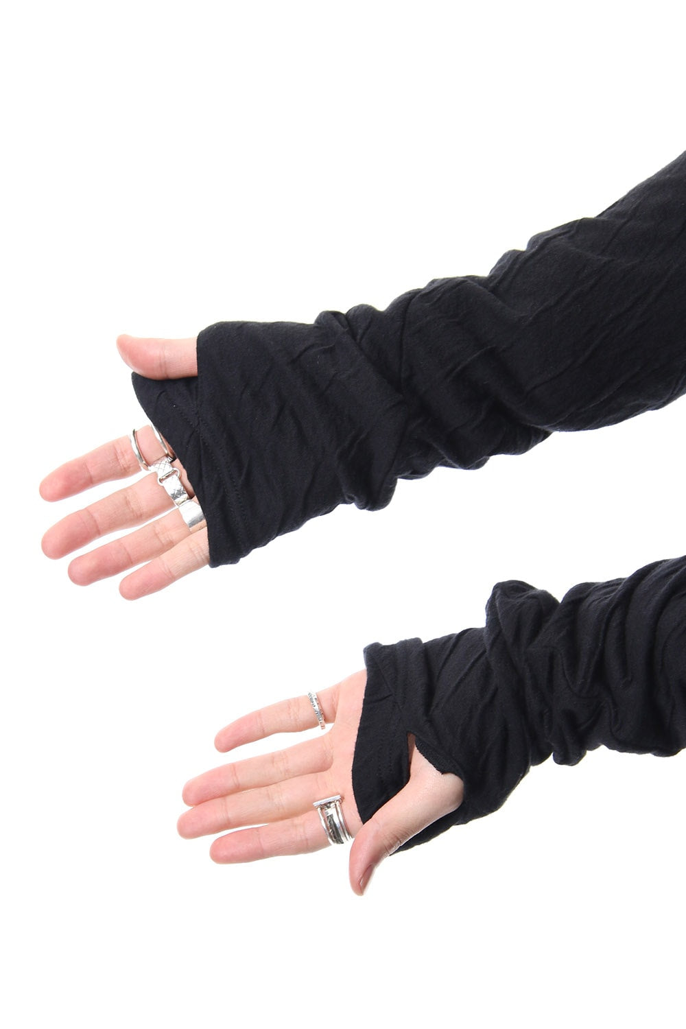 Double cloth cotton jersey spiral arm zip parker