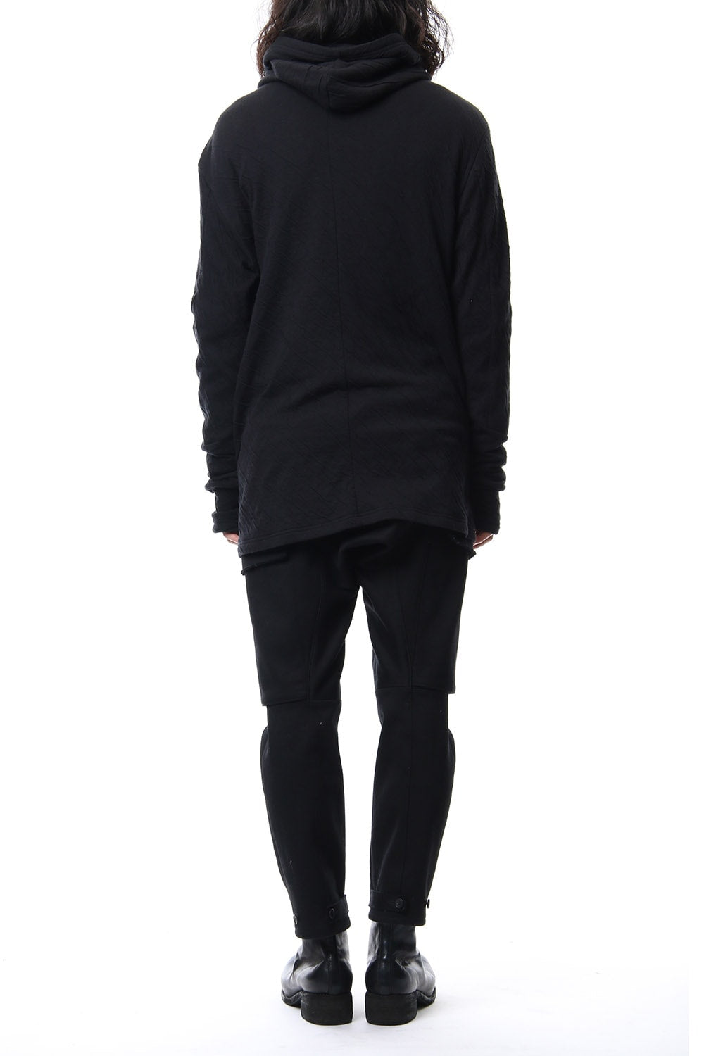 Double cloth cotton jersey spiral arm zip parker