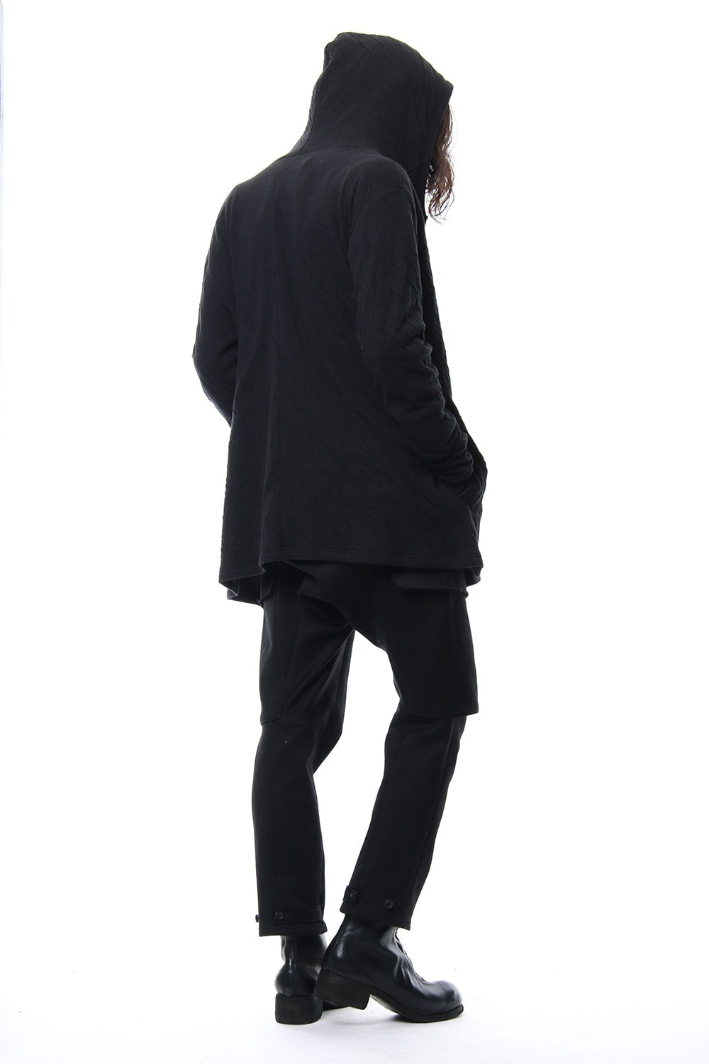 Double cloth cotton jersey spiral arm zip parker