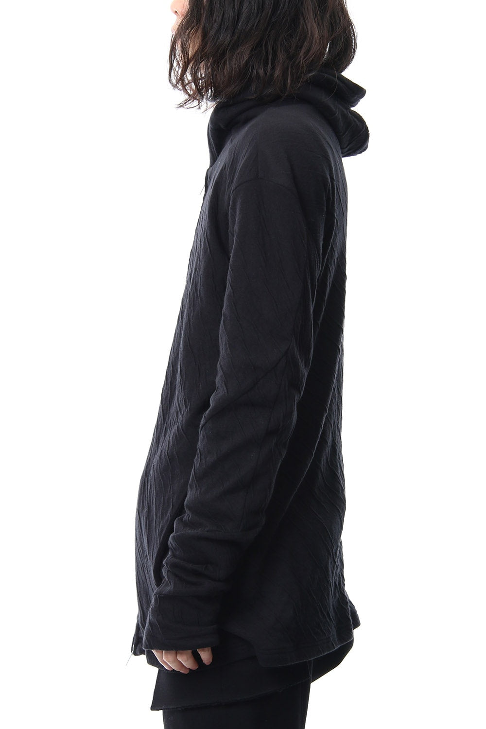 Double cloth cotton jersey spiral arm zip parker