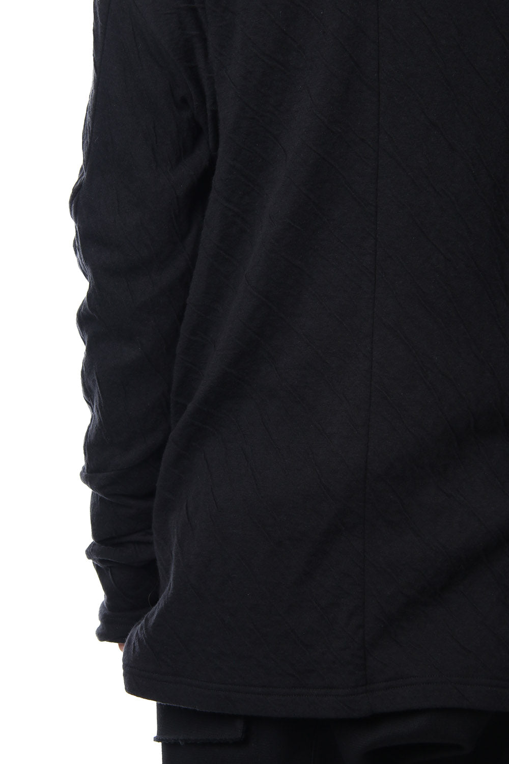 Double cloth cotton jersey spiral arm zip parker