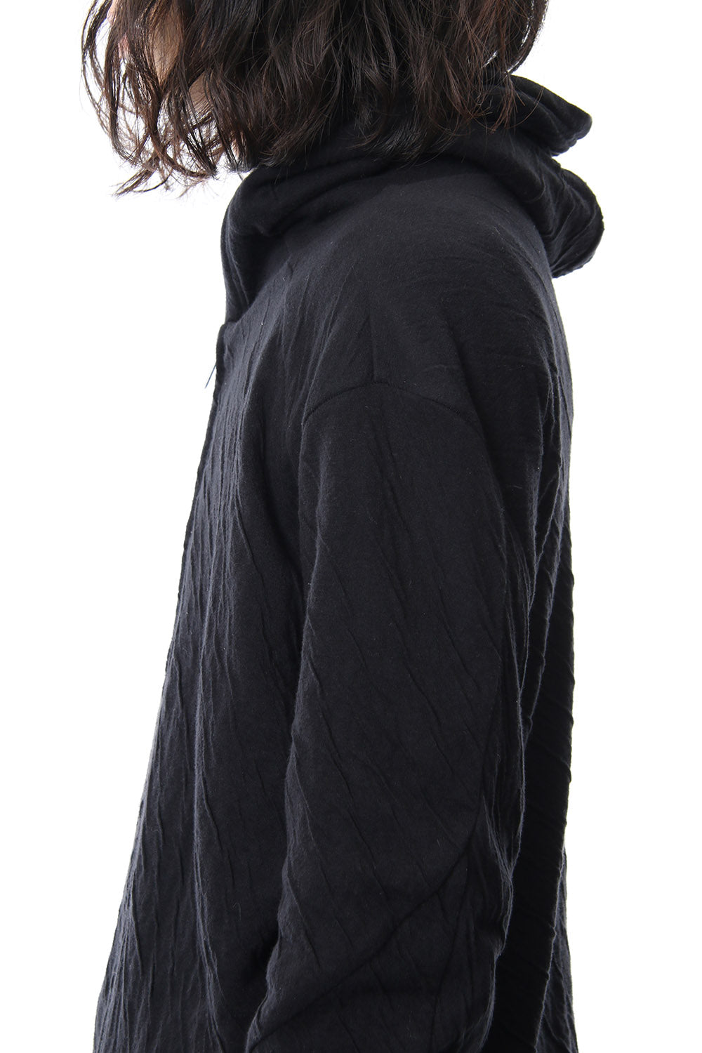 Double cloth cotton jersey spiral arm zip parker