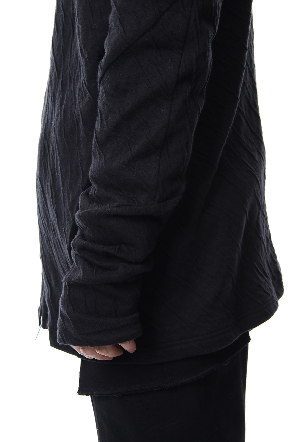 Double cloth cotton jersey spiral arm zip parker