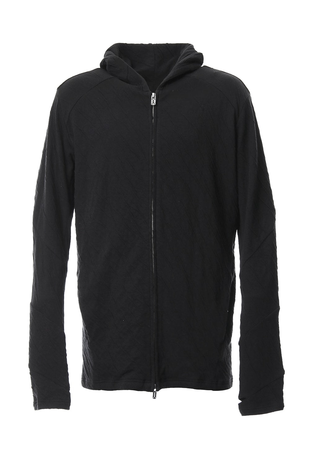 Double cloth cotton jersey spiral arm zip parker