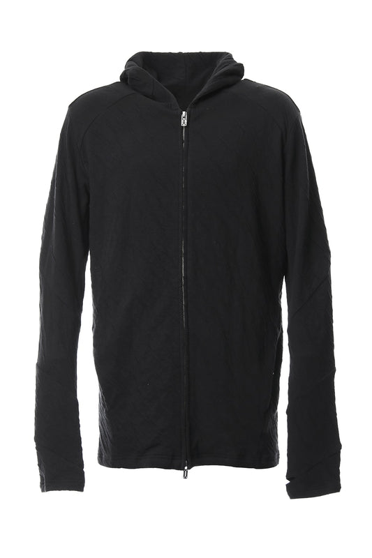 Double cloth cotton jersey spiral arm zip parker