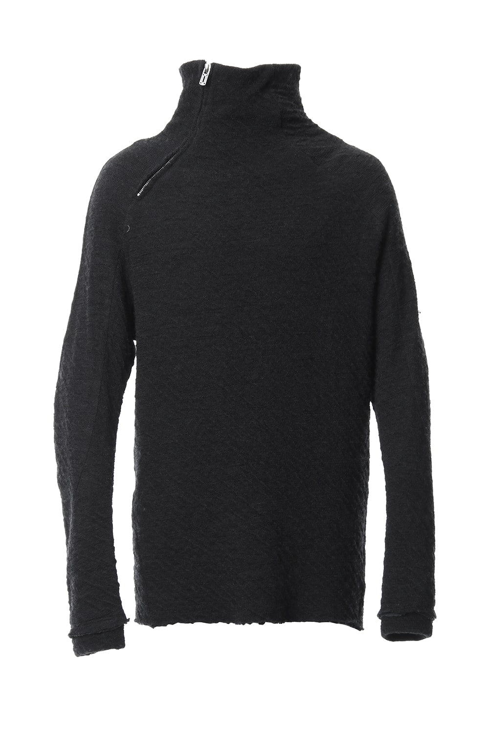 Norway wool dual-layered fabric high neck pullover
