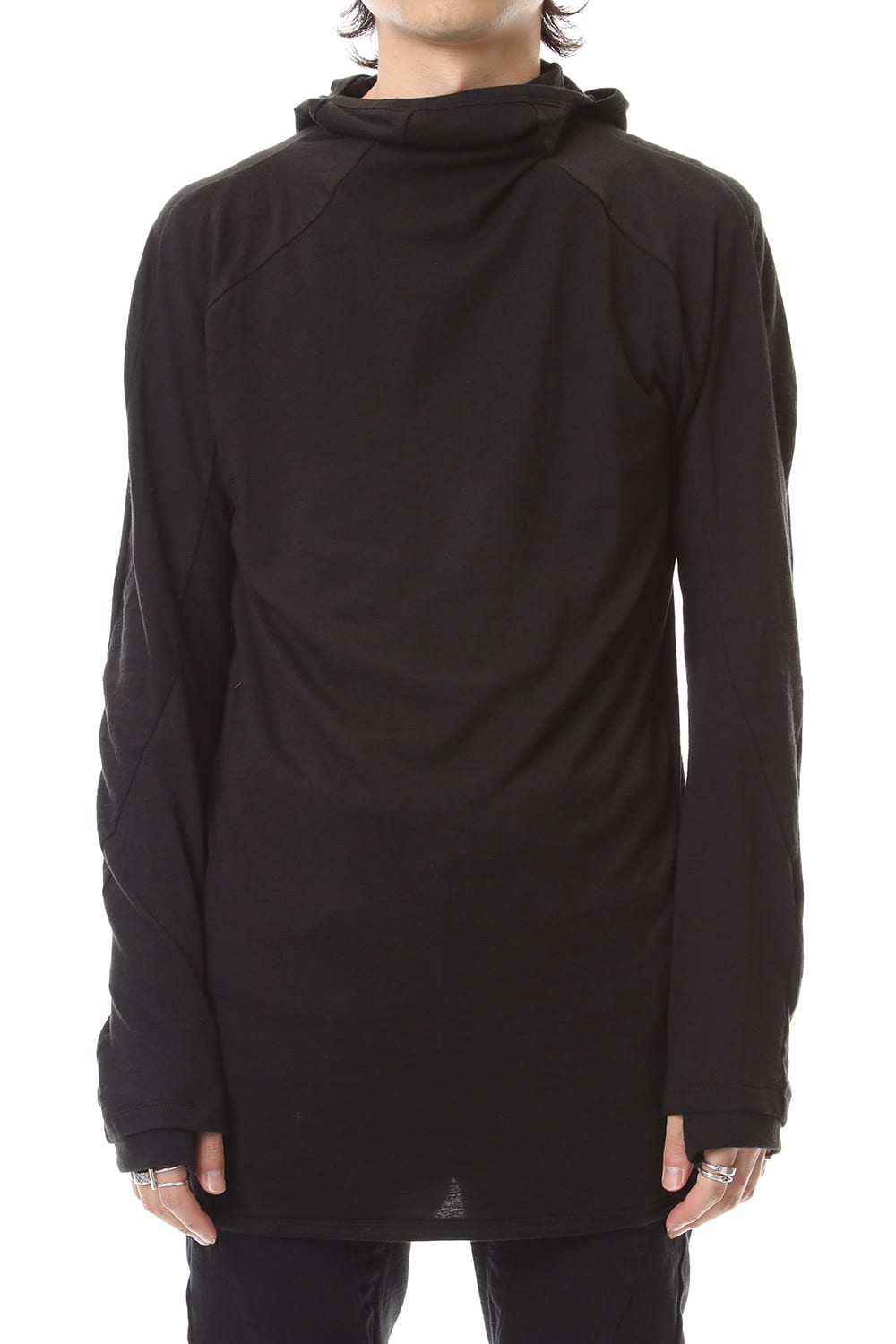 Yak india Gauze balaclava Hooded long sleeve T-shirts - ST101-0079A Black